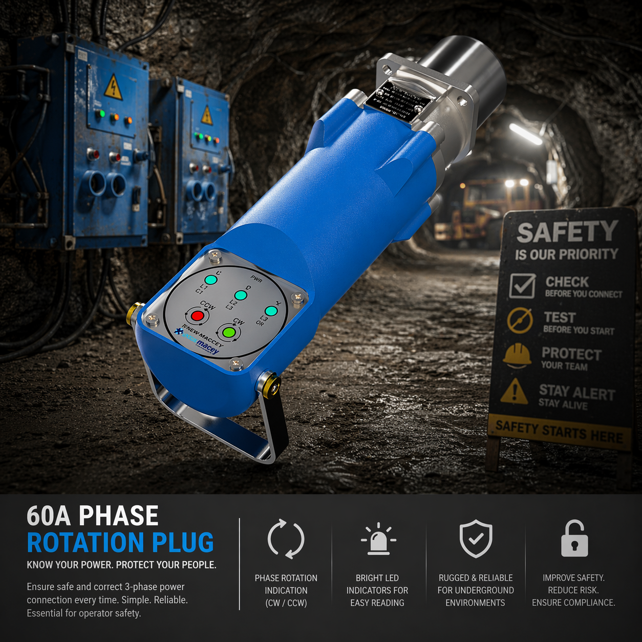 New Macey 60A Phase Rotation Plug